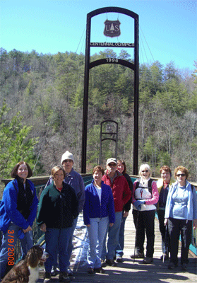 The bridge across the river at the Ocoee Whitewater Center