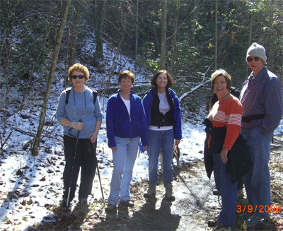 Hiking in the snow along the Old Copper Road