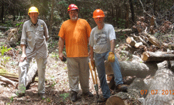 After clearing the big complex of trees on the Brookshire Creek Trail Section of the BMT