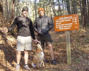 Two backpackers on the section we just cleared today