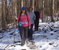 Hiking in the snow on Meigs Mtn