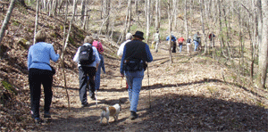 Heading up the trail